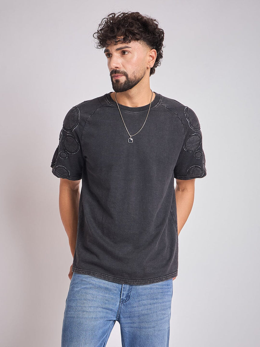 Moon Wash Craters Applique Oversized Tshirt T-Shirts Fugazee 