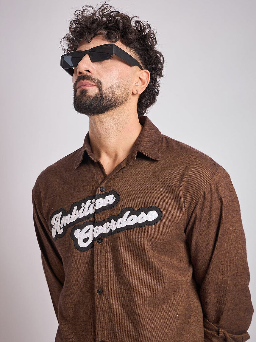 Copper Flannel Applique Shirt Shirts Fugazee 