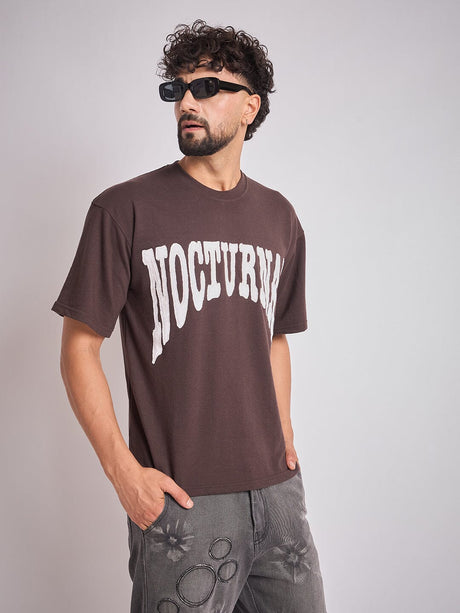 Brown Nocturnal Oversized Tshirt T-Shirts Fugazee 