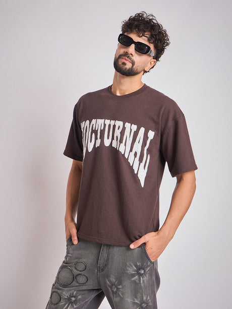 Brown Nocturnal Oversized Tshirt T-Shirts Fugazee 