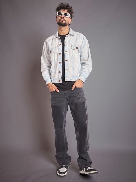 White Vintage Wash Denim Jacket Jackets Fugazee 