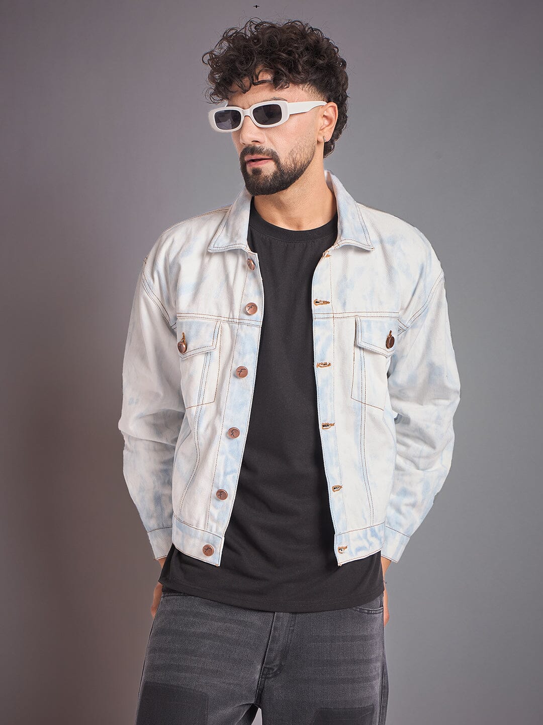 White Vintage Wash Denim Jacket | Buy Men Jackets | Fugazee – FUGAZEE