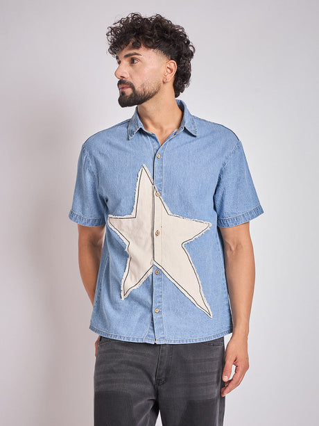 Denim Star Patch Shirt Shirts Fugazee 