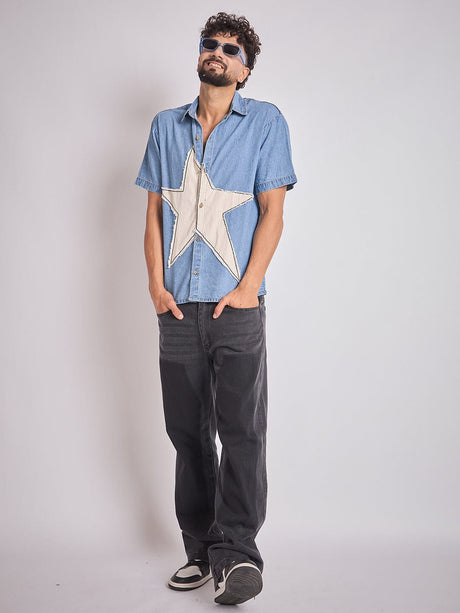 Denim Star Patch Shirt Shirts Fugazee 