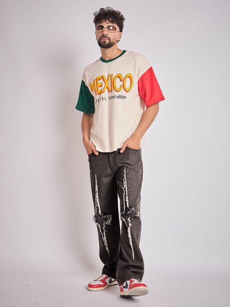 Black Y2K Patch Straight Fit Denim Jeans Fugazee 
