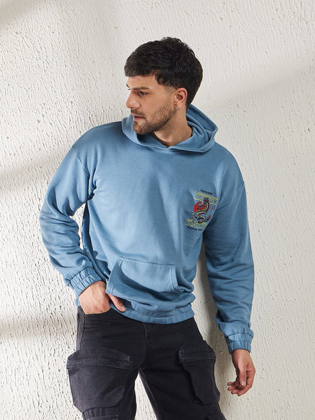 Petrol Blue Dragon Oversized Sweatshirt