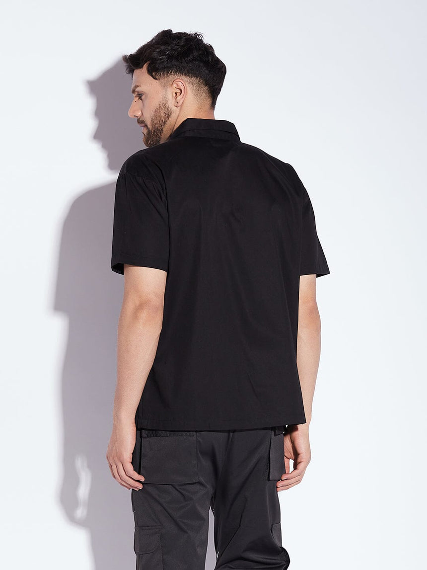 Black Reflective Piping Shirt Shirts Fugazee 