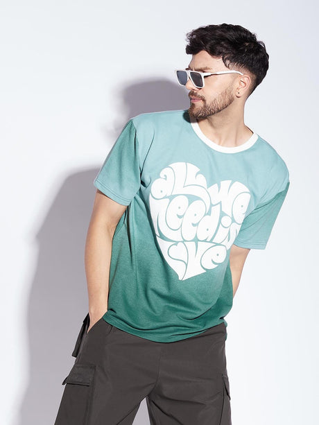 Mint Ombre Love Graphic Tshirt T-shirts Fugazee 