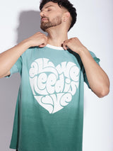Mint Ombre Love Graphic Tshirt T-shirts Fugazee 