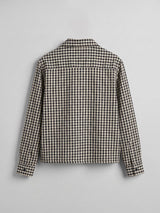 Black Checkered Frog Knot Buttoned Cropped Shirt Shirts Fugazee 