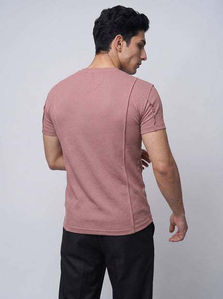 Dusty Cedar Ribbed Cut Sew Muscle Tshirt T-Shirts Fugazee 