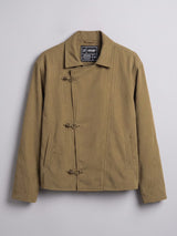 Tan Croc Textured Fireman Clasp Harrington Jacket Jackets Fugazee 
