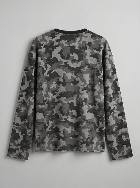 Grey Camo Waffle Longsleeve Tshirt T-Shirts Fugazee 