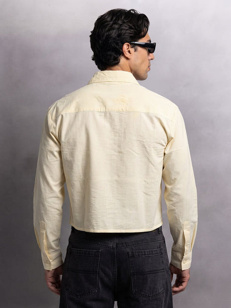 Butter Striped Quarter Cropped Shirt Shirts Fugazee 