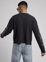 Black Cold Blooded Cropped Waffle Tshirt T-Shirts Fugazee 
