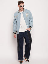 Blue Denim Varsity Jacket Jackets Fugazee 