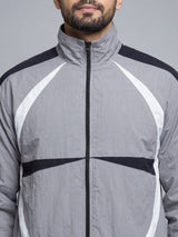 Grey Crescent Cut And Sew Tracksuit Tracksuits Fugazee 