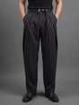 Black striped pleated Korean pants Trousers Fugazee 