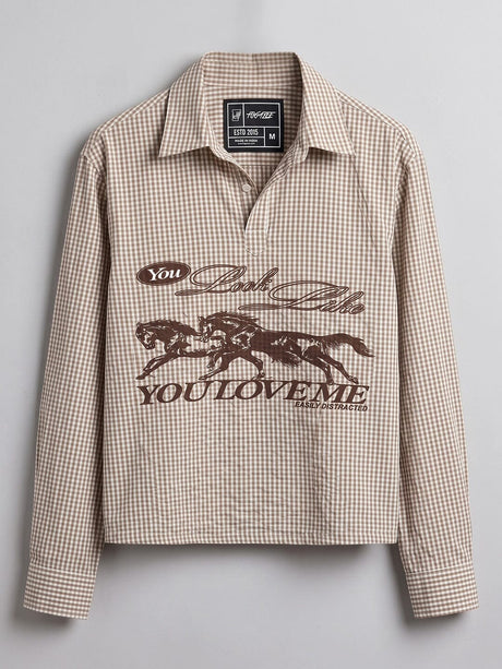 Mahagony Checkered Graphic Quarter Shirt Shirts Fugazee 
