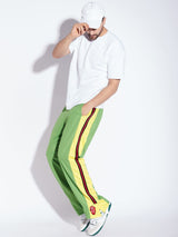 Bright Green Mesh Boot Cut Trackpant