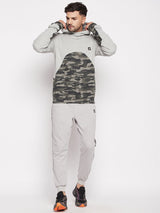 Grey Camo Cut-Sew Sweatshirt and Joggers Combo Tracksuit Tracksuits Fugazee 
