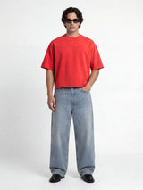 Hibiscus Red Washed Boxy Oversized Tshirt T-Shirts Fugazee 