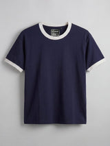 Navy Cropped Ringer Tshirt T-Shirts Fugazee 