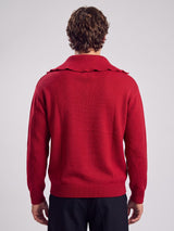 Red Heavy Knit Polo Sweater Sweaters Fugazee 