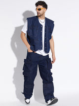 Dark Washed Denim Jacket and Jeans Clothing Set Clothing Set Fugazee 