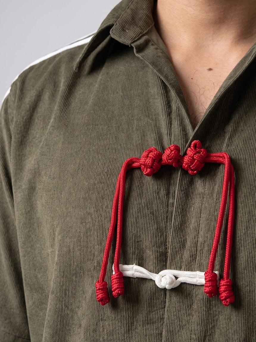 Olive Corduroy Cheongsam Shirt Shirts Fugazee 