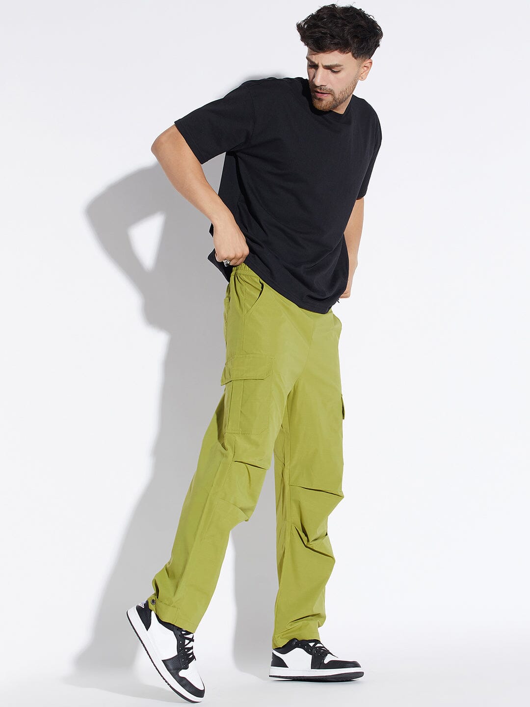 Buy FUGAZEE Men's Black Cut and Sew Taped Light Weight Slim Fit Track Pants  Online at Bewakoof