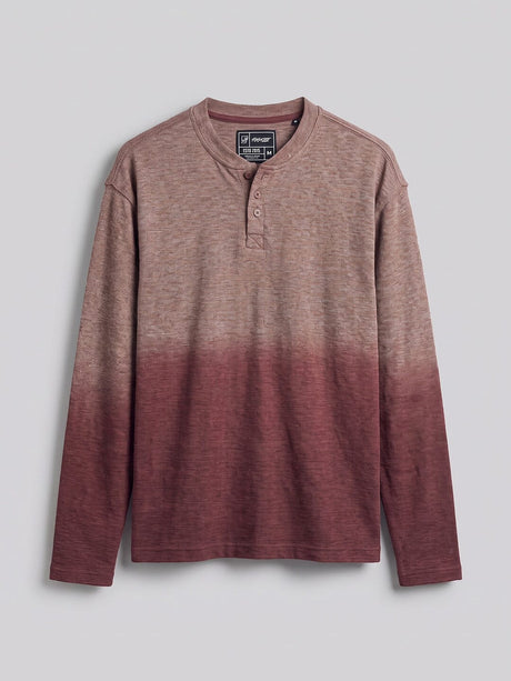 Brown Melange Ombré Relaxed Henley Tshirt T-Shirts Fugazee 