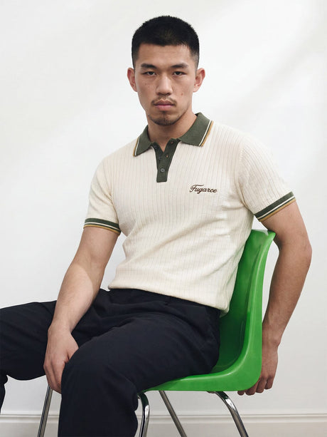 Ecru Old Money Knitted Polo Tshirt T-Shirts Fugazee 