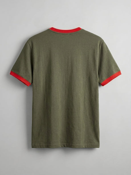 Khaki Ringer Cropped Tshirt T-Shirts Fugazee 