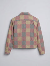 Checkered Patchwork Cropped Shirt Shirts Fugazee 