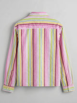 Carinval Striped Cropped Shirt Shirts Fugazee 