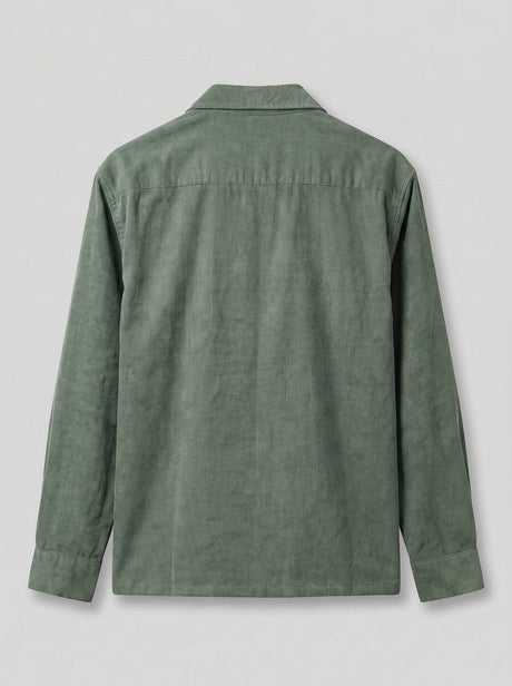 Pine Green Graphic Corduroy Cropped Shirt Shirts Fugazee 