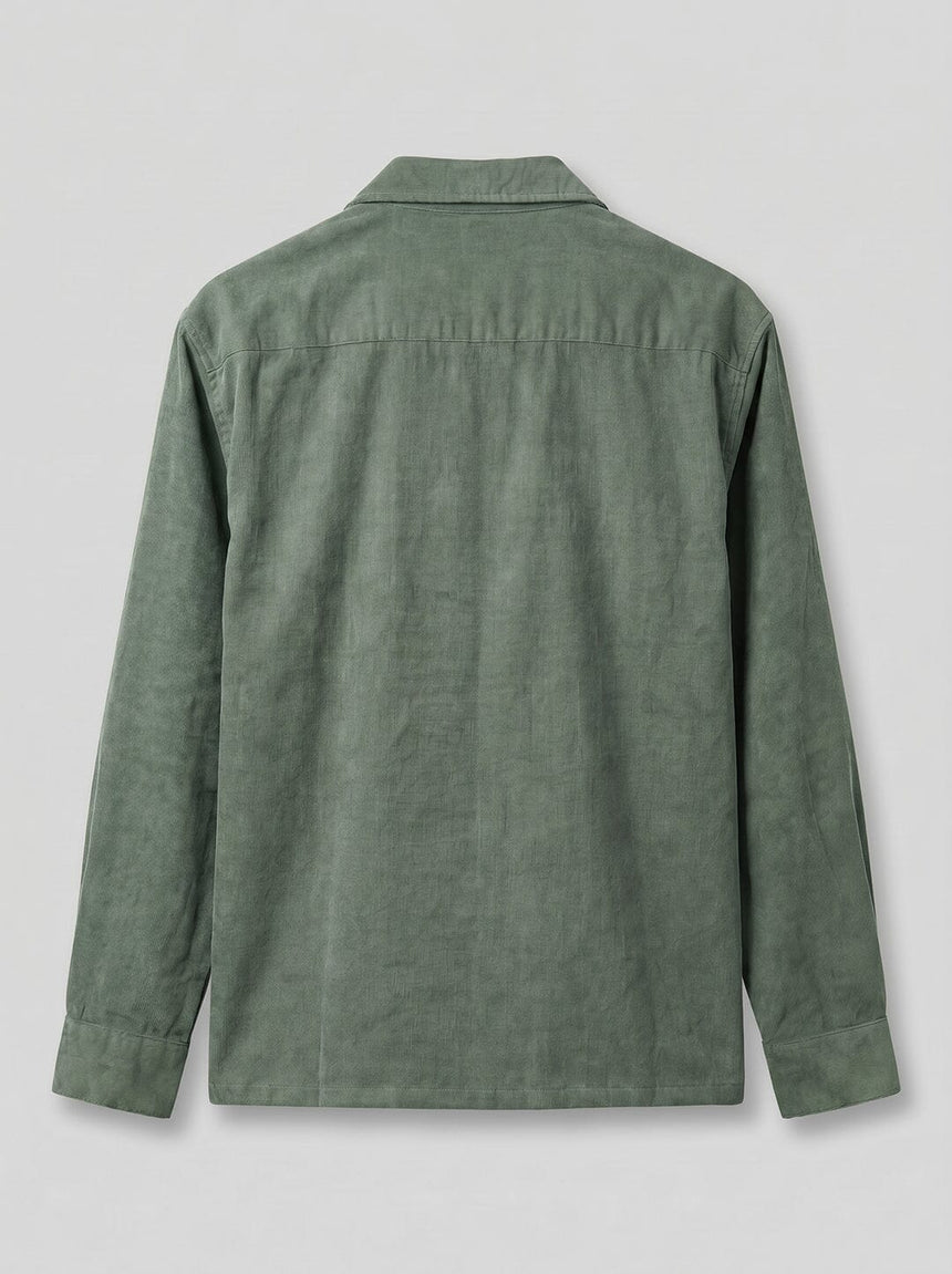 Pine Green Graphic Corduroy Cropped Shirt Shirts Fugazee 
