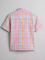 Confetti Checkered Seersucker Cropped Shirt Shirts Fugazee 