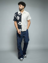 Floral Split Corduroy Denim Shirt Shirts Fugazee 