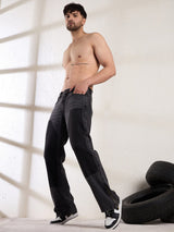 Black Contrast Patched Flared Zipped Denim Jeans Fugazee 