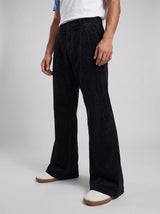 Black Corduroy High Waisted Flared Trousers Trousers Fugazee 