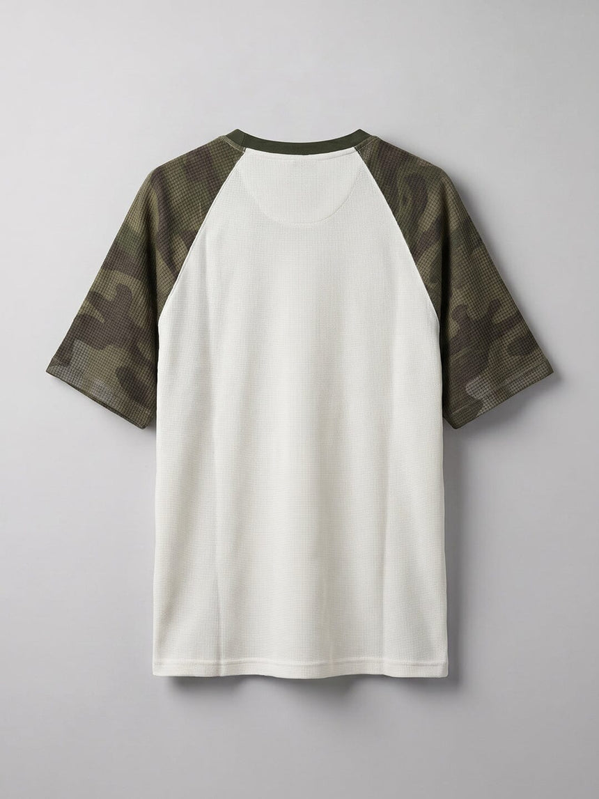 White And Camo Raglan Short Sleeve Tshirt T-Shirts Fugazee 