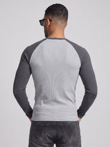 Shades Of Grey Ribbed Raglan Tshirt T-Shirts Fugazee 