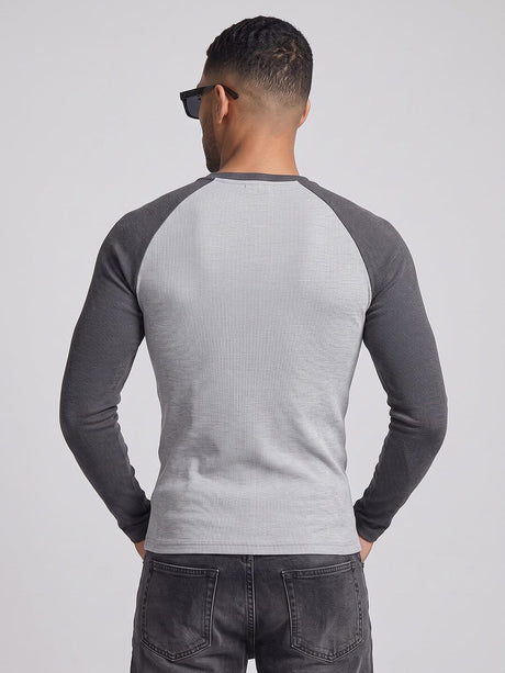 Shades Of Grey Ribbed Raglan Tshirt T-Shirts Fugazee 