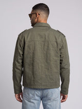 Olive Twill Heavyweight Harrington Cropped Jacket Jackets Fugazee 