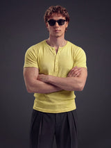 Lemon Ribbed Henley Short Sleeves Tshirt T-Shirts Fugazee 