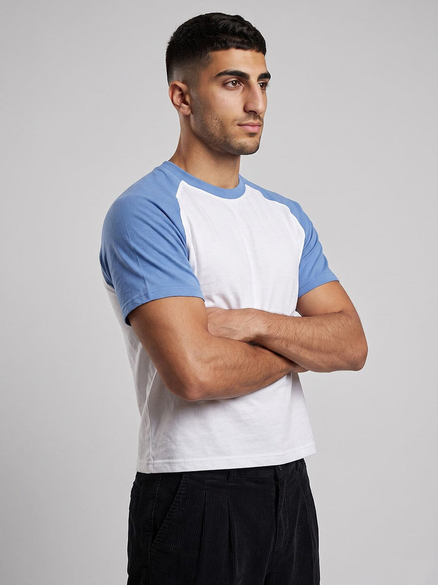 White and Sky Raglan Tshirt T-Shirts Fugazee 