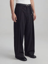 Black Pleated Tailored Trousers Trousers Fugazee 