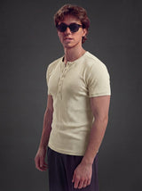 Sage Ribbed Henley Short Sleeves Tshirt T-Shirts Fugazee 